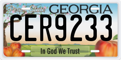 GA license plate CER9233
