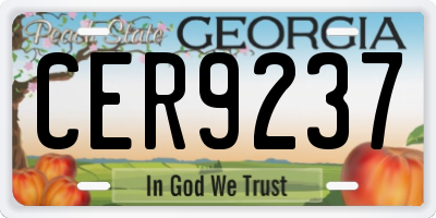 GA license plate CER9237