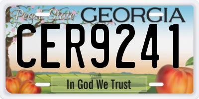 GA license plate CER9241