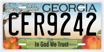 GA license plate CER9242