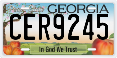 GA license plate CER9245