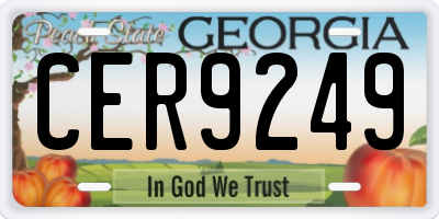GA license plate CER9249