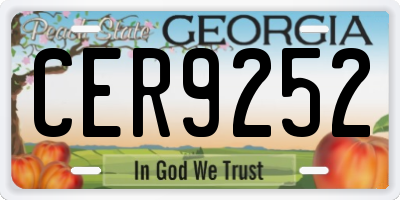 GA license plate CER9252