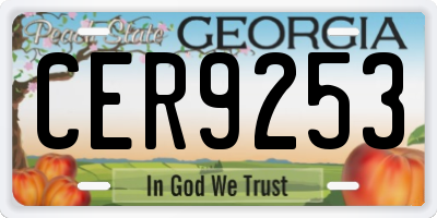 GA license plate CER9253