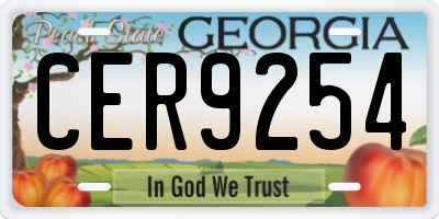GA license plate CER9254