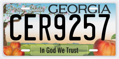GA license plate CER9257