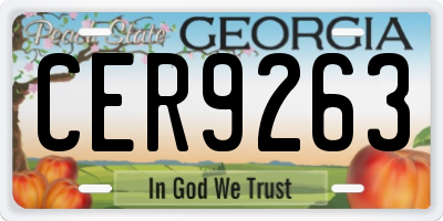 GA license plate CER9263