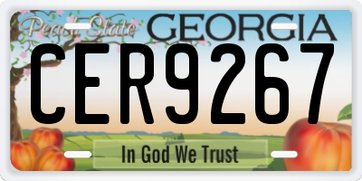 GA license plate CER9267