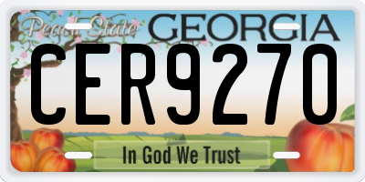 GA license plate CER9270