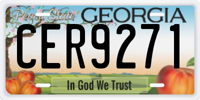 GA license plate CER9271