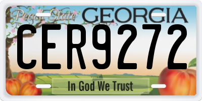 GA license plate CER9272