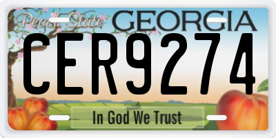 GA license plate CER9274