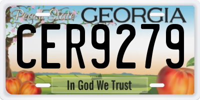 GA license plate CER9279