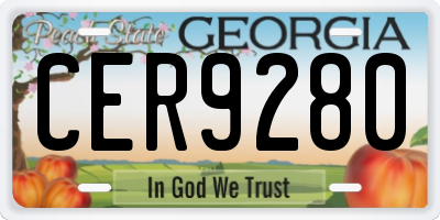 GA license plate CER9280