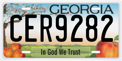 GA license plate CER9282
