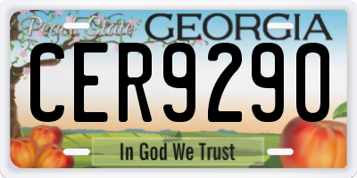 GA license plate CER9290