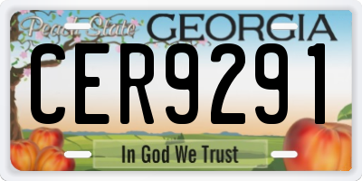 GA license plate CER9291