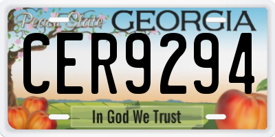 GA license plate CER9294