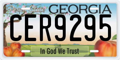 GA license plate CER9295