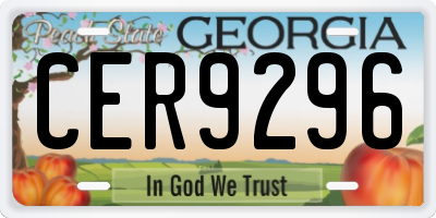 GA license plate CER9296