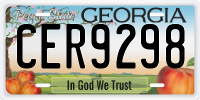 GA license plate CER9298