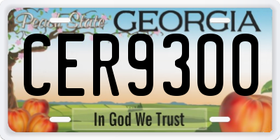 GA license plate CER9300