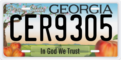 GA license plate CER9305