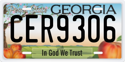GA license plate CER9306