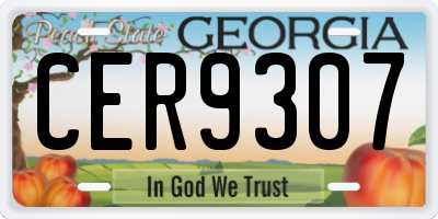 GA license plate CER9307