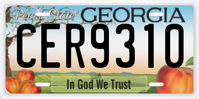 GA license plate CER9310
