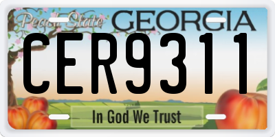 GA license plate CER9311