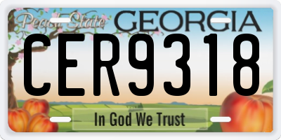 GA license plate CER9318