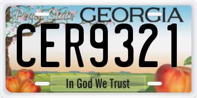 GA license plate CER9321
