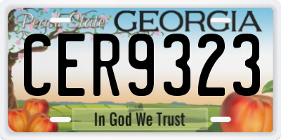 GA license plate CER9323