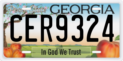 GA license plate CER9324