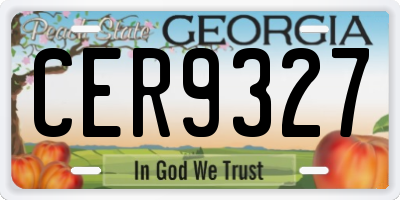 GA license plate CER9327
