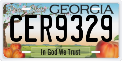 GA license plate CER9329