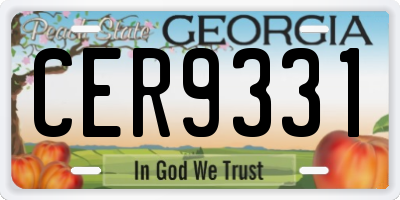 GA license plate CER9331