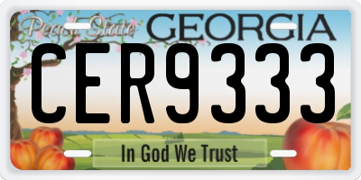GA license plate CER9333