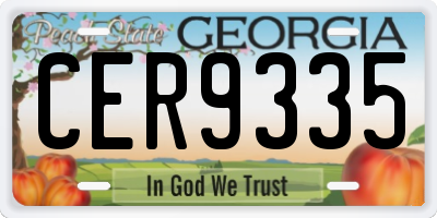 GA license plate CER9335