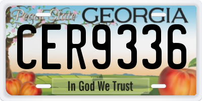 GA license plate CER9336