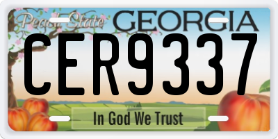 GA license plate CER9337