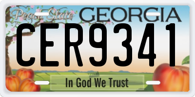 GA license plate CER9341