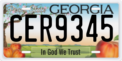 GA license plate CER9345