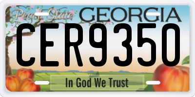GA license plate CER9350