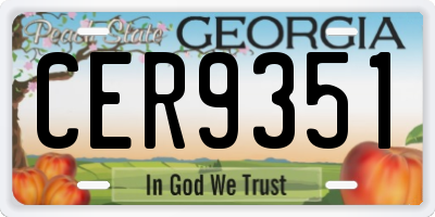 GA license plate CER9351