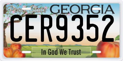 GA license plate CER9352