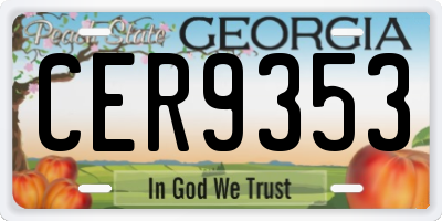 GA license plate CER9353