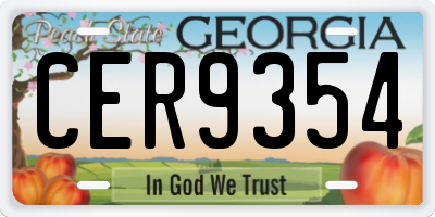 GA license plate CER9354