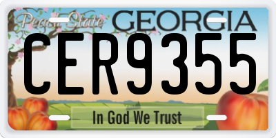 GA license plate CER9355